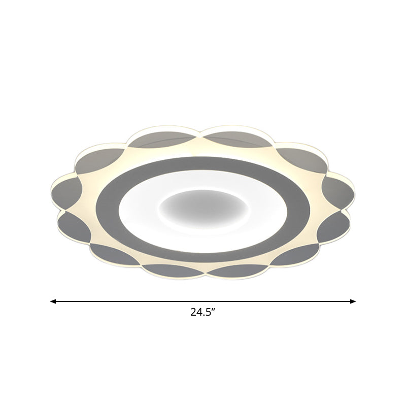 Simplicity White LED Flushmount Light with Acrylic Bloom Design in Warm/White, 16.5"/24.5"/31" Wide
