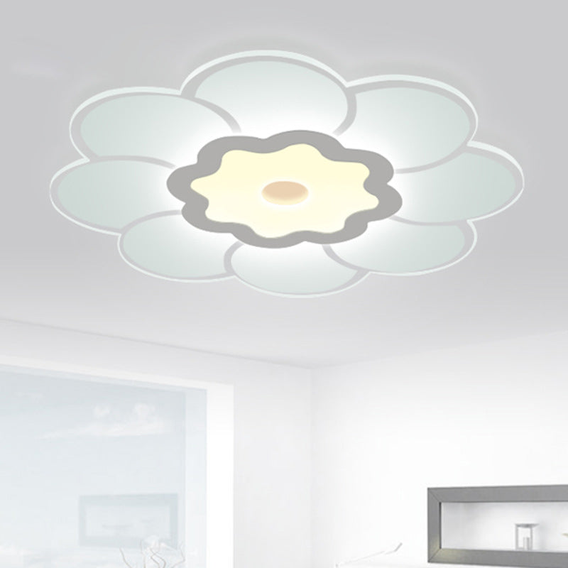 16.5"/20.5"/31" Wide Floral Ceiling Lamp - Simple & Elegant Acrylic White LED Flush Mount Lighting in Warm/White Light
