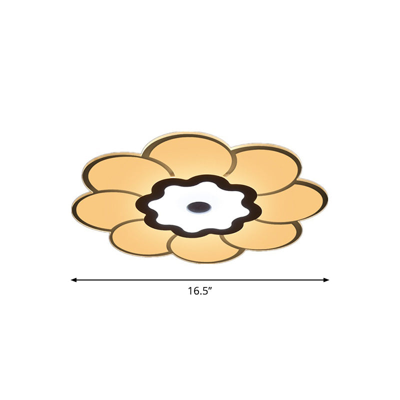 16.5/20.5/31 Wide Floral Ceiling Lamp - Simple & Elegant Acrylic White Led Flush Mount Lighting In