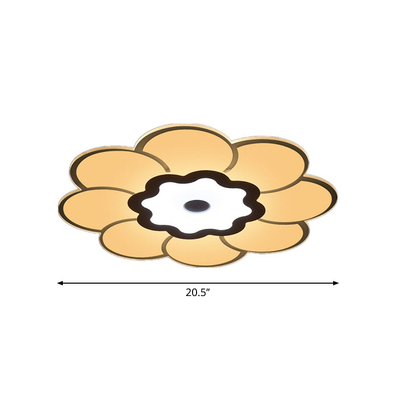 16.5/20.5/31 Wide Floral Ceiling Lamp - Simple & Elegant Acrylic White Led Flush Mount Lighting In