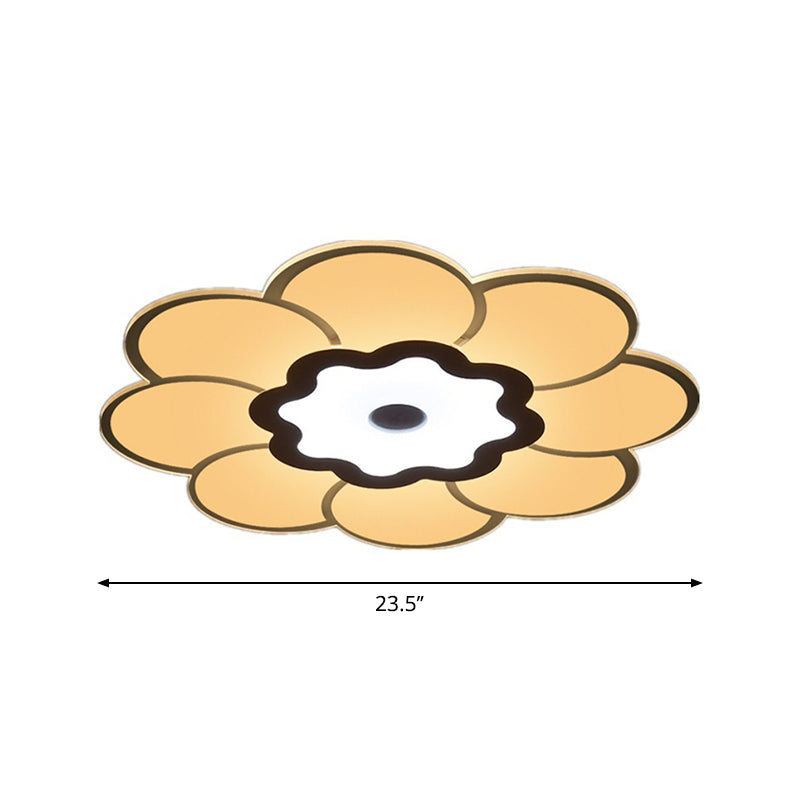 16.5/20.5/31 Wide Floral Ceiling Lamp - Simple & Elegant Acrylic White Led Flush Mount Lighting In