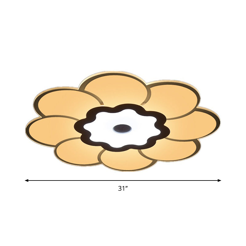 16.5"/20.5"/31" Wide Floral Ceiling Lamp - Simple & Elegant Acrylic White LED Flush Mount Lighting in Warm/White Light