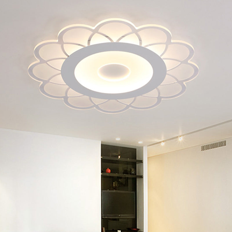 Ultra-Thin LED Flush-Mount Ceiling Light Fixture, Minimalist Acrylic Design for Bedroom, Available in 3 Widths