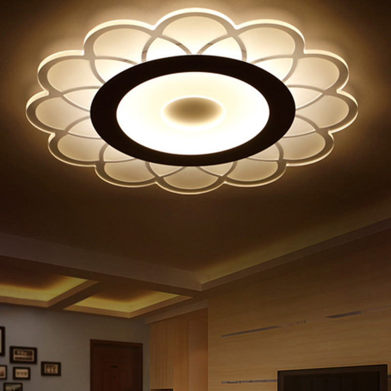 Ultra-Thin LED Flush-Mount Ceiling Light Fixture, Minimalist Acrylic Design for Bedroom, Available in 3 Widths