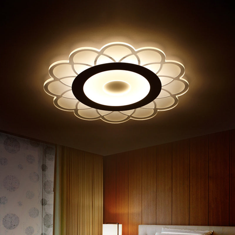 Ultra-Thin Led Flush-Mount Ceiling Light Fixture Minimalist Acrylic Design For Bedroom Available In