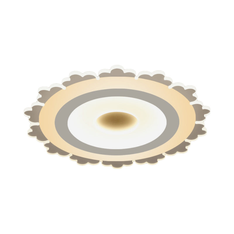 Minimalist Led Flower Ceiling Light In White - 8/16.5/31 Width