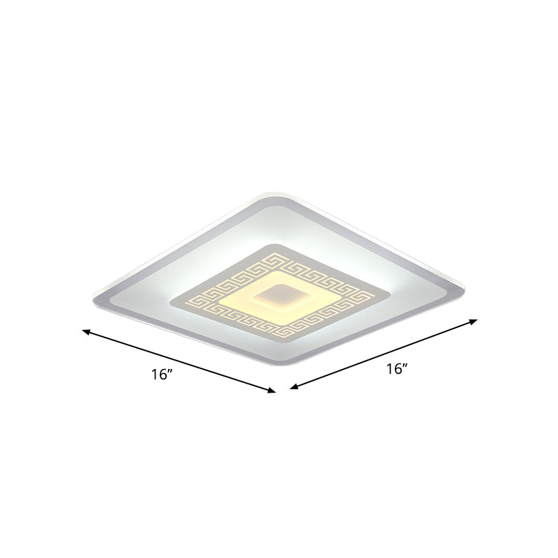 Modern Ultra-Thin LED Flush Mount Ceiling Light with Acrylic Shade – Ideal for Small or Large Living Rooms