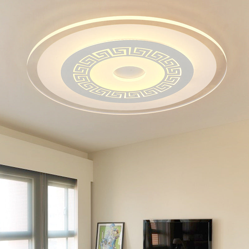 Modern Ultra-Thin LED Flush Mount Ceiling Light with Acrylic Shade – Ideal for Small or Large Living Rooms