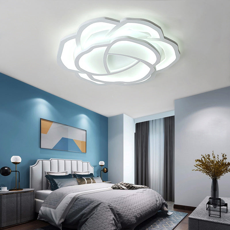 Modern LED Baby Bedroom Flower Ceiling Lamp - Pretty White Flush Light for Nurseries