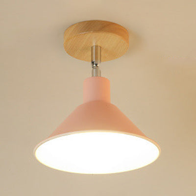 Modern Pink & Orange Ceiling Light: Stylish Semi-Flush Mount for Corridor