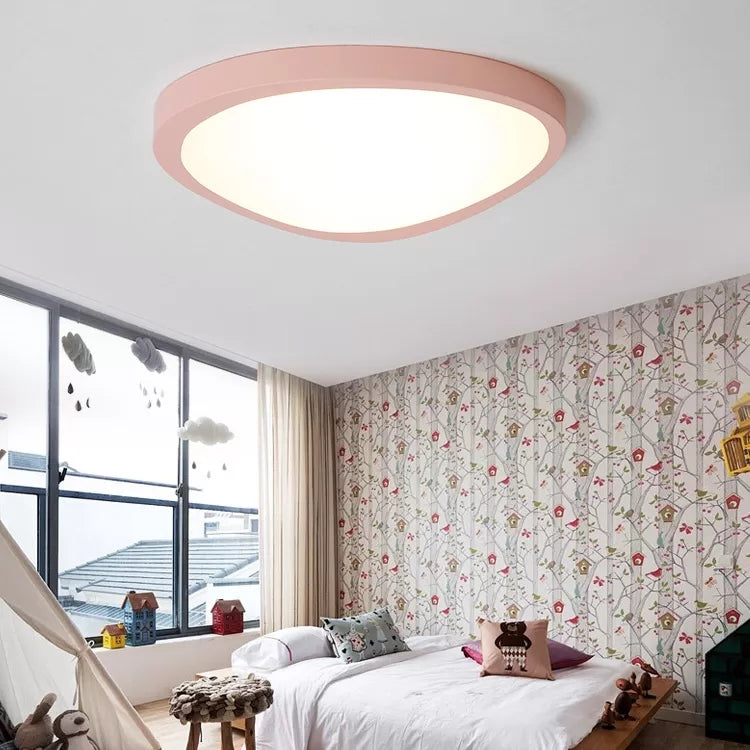 Plafonnier LED triangulaire en acrylique Macaron Loft pour chambre de bébé - Lampe couleur bonbon