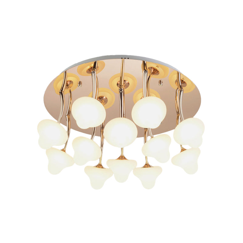 Round Acrylic Designer Ceiling Light Fixture For Hallways - White Flush Mount