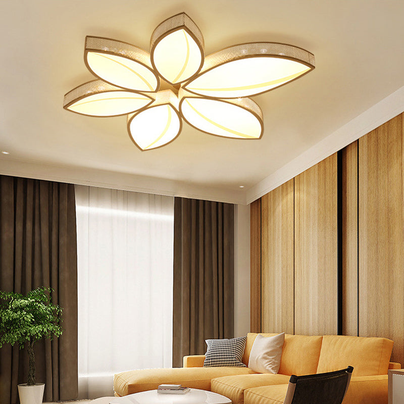 Stunning Crystal Flower LED Ceiling Light for Bedroom - Acrylic White Flushmount