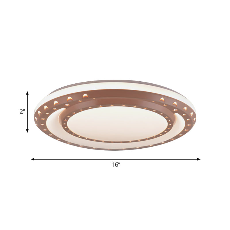 Art Deco LED Flush Mount Ceiling Light for Nursing Room - Acrylic Round Style