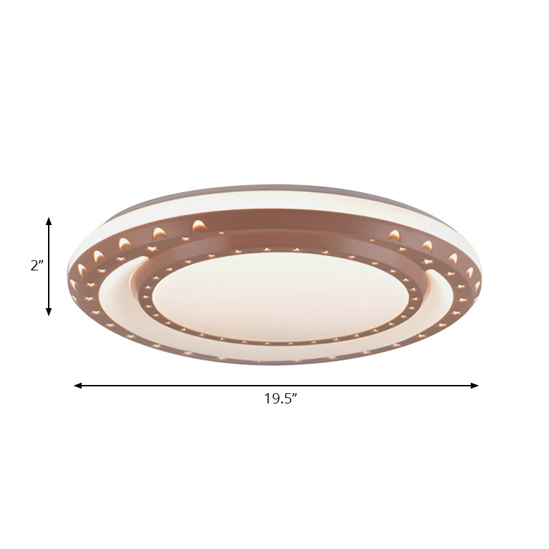 Art Deco LED Flush Mount Ceiling Light for Nursing Room - Acrylic Round Style