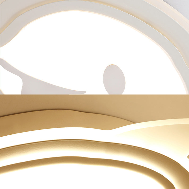 Naughty Dolphin" Acrylic LED Flush Mount Light - Perfect for Girls' Bedroom