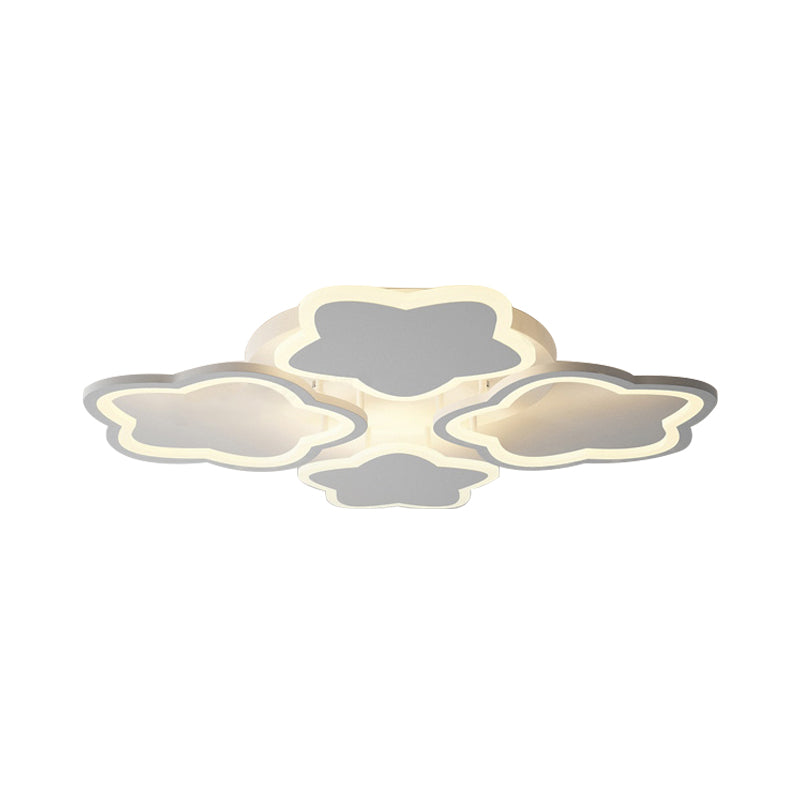Plafonnier LED blanc encastré - Ravissant luminaire à 4 fleurs pour chambre de bébé fille