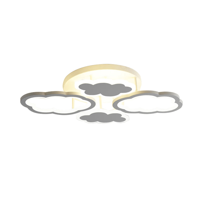 Modern White Acrylic LED Ceiling Light for Bedroom - Floating Cloud Flush Mount