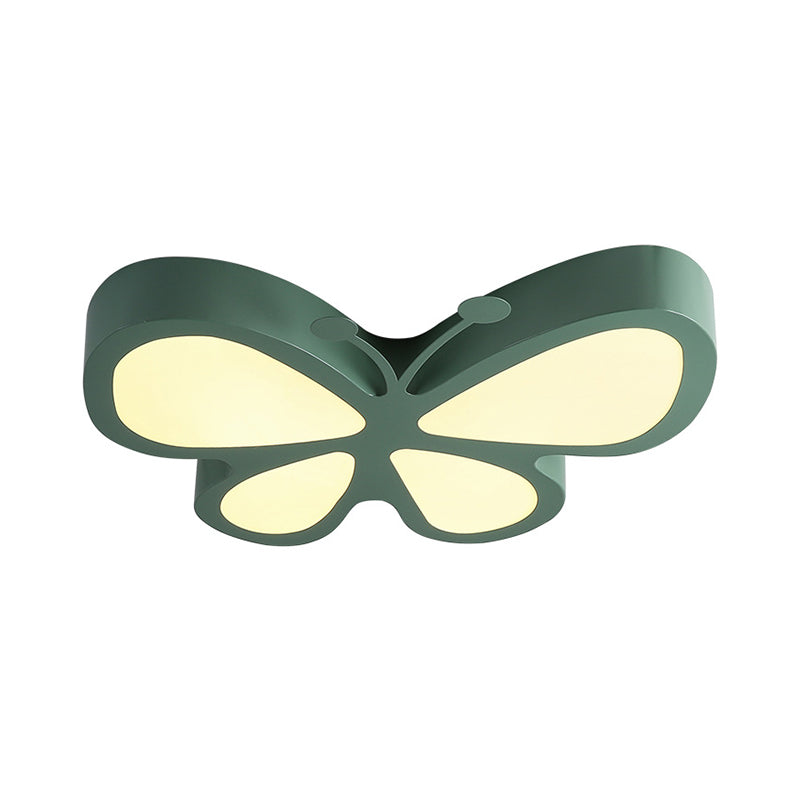 Butterfly Acrylic Metal Led Ceiling Light For Childs Bedroom - Flush Mount