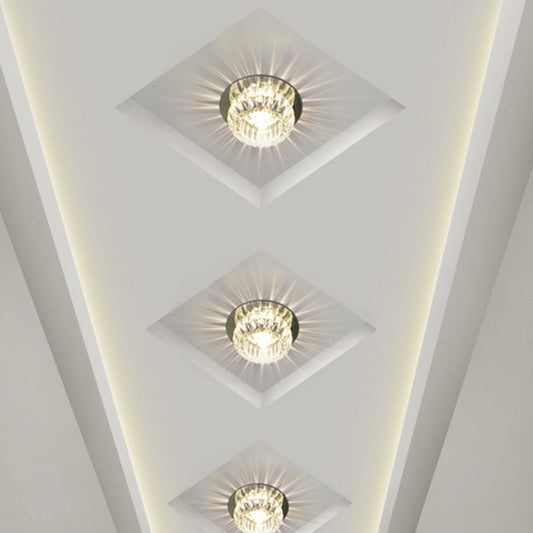 Crystal LED Mini Donut Ceiling Light: Modern Semi Flush Mounted Lamp (Warm/White/Multi Color)