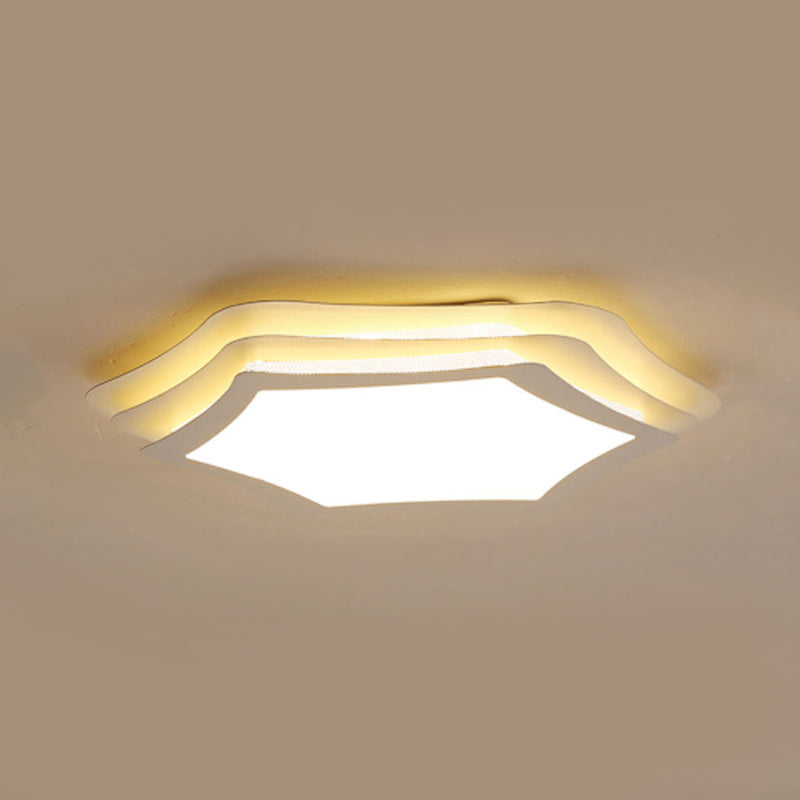 Contemporary White Acrylic LED Flush Ceiling Light for Study Room