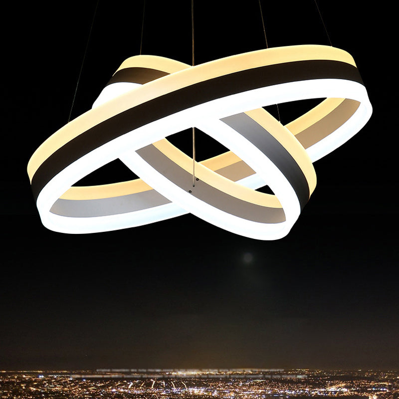 Lustre suspendu en acrylique blanc moderne avec kit d'éclairage LED suspendu