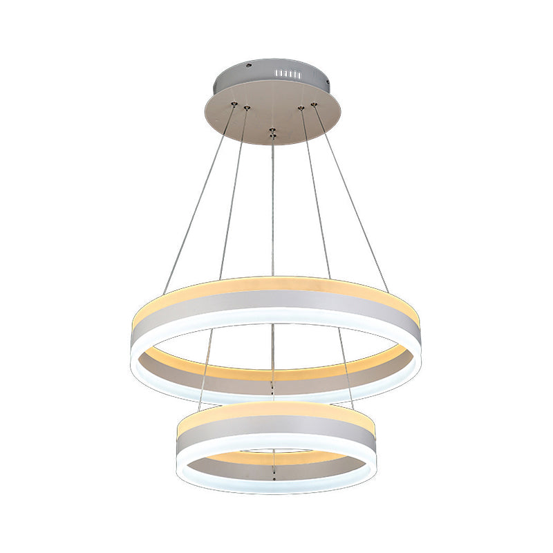 Lustre suspendu en acrylique blanc moderne avec kit d'éclairage LED suspendu