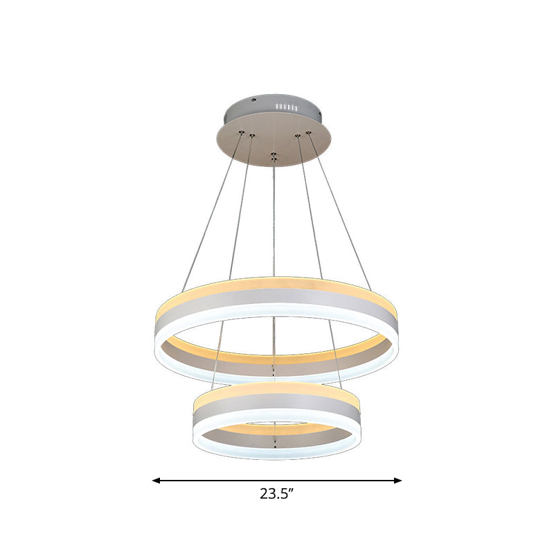 Lustre suspendu en acrylique blanc moderne avec kit d'éclairage LED suspendu