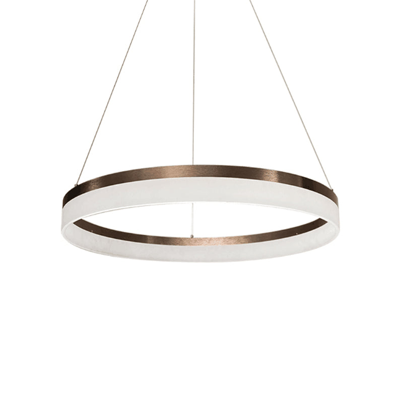 Kit de suspension LED en acrylique minimaliste - Lustre circulaire marron pour chambre à coucher - Choisissez 1 à 3 niveaux
