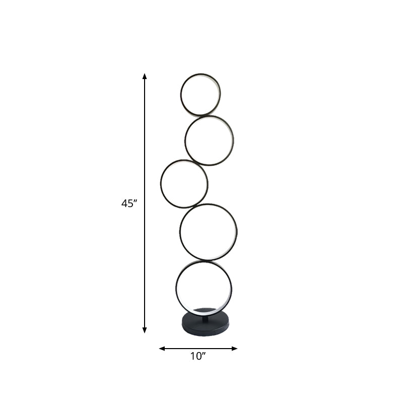 Modern Led Floor Lamp With Black Bubbling/Wavy/Twisting Design Acrylic Shade And Warm/White Light