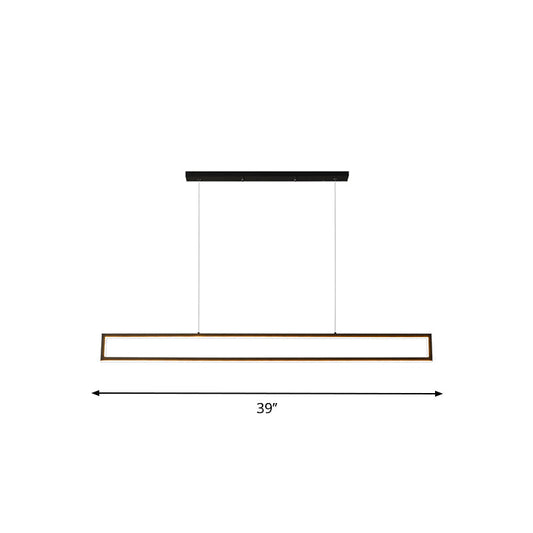 Sleek 39/47 Rectangular Hanging Lamp: Simplicity Aluminum Led Island Pendant For Dining Room With