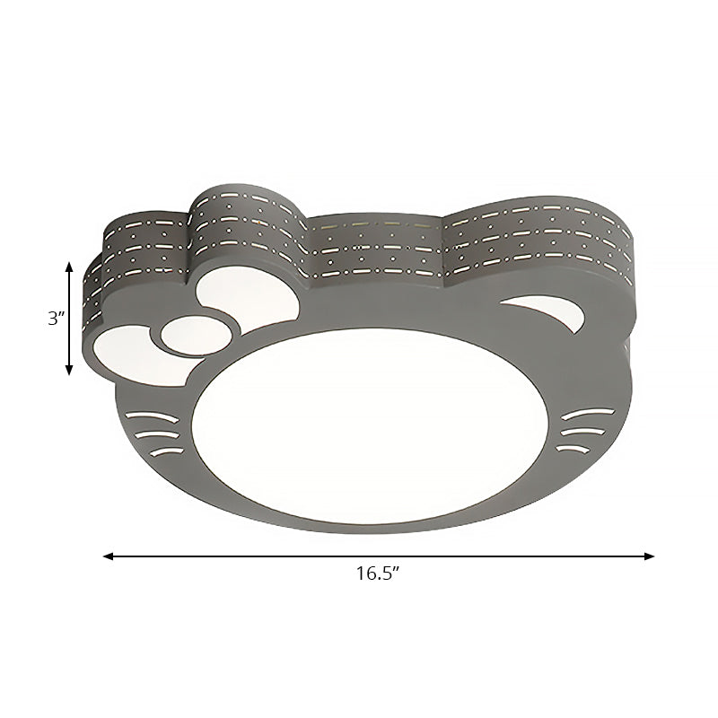 Kindergarten Kitty Ceiling Light: Acrylic Art Decor LED Flush Mount