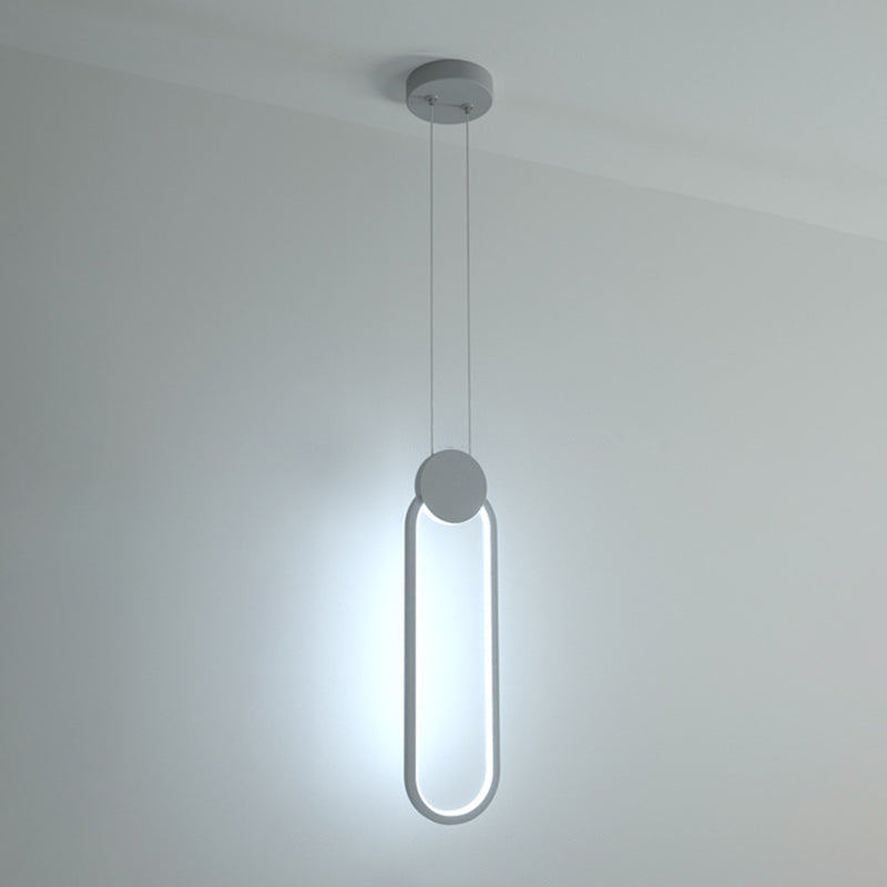 Minimalist Acrylic Pendant Light: Oval/Round/Square Shape, LED, Black/White