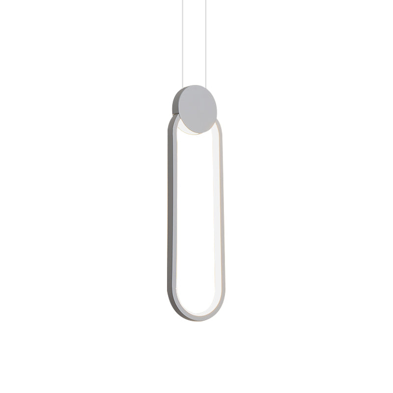 Minimalist Acrylic Pendant Light: Oval/Round/Square Shape, LED, Black/White