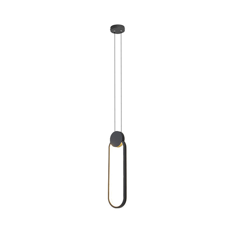 Minimalist Acrylic Pendant Light: Oval/Round/Square Shape, LED, Black/White