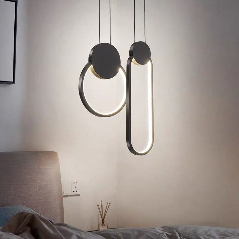 Minimalist Acrylic Pendant Light: Oval/Round/Square Shape, LED, Black/White