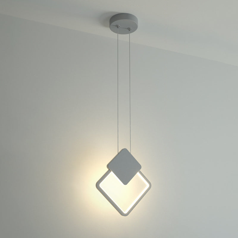Minimalist Acrylic Pendant Light: Oval/Round/Square Shape, LED, Black/White