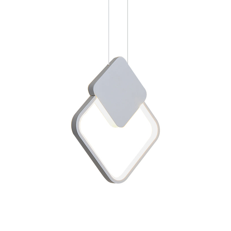 Minimalist Acrylic Pendant Light: Oval/Round/Square Shape, LED, Black/White
