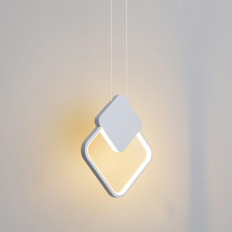 Minimalist Acrylic Pendant Light: Oval/Round/Square Shape, LED, Black/White