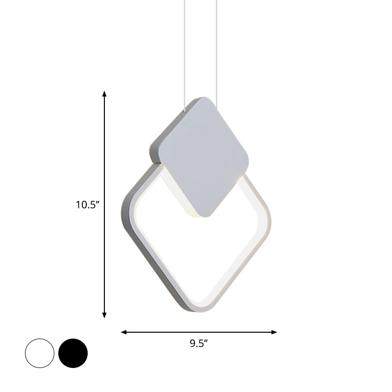 Minimalist Acrylic Pendant Light: Oval/Round/Square Shape, LED, Black/White