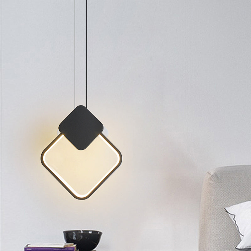 Minimalist Acrylic Pendant Light: Oval/Round/Square Shape, LED, Black/White