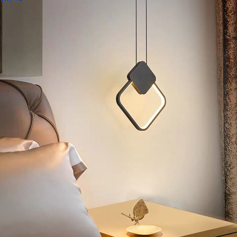 Minimalist Acrylic Pendant Light: Oval/Round/Square Shape, LED, Black/White