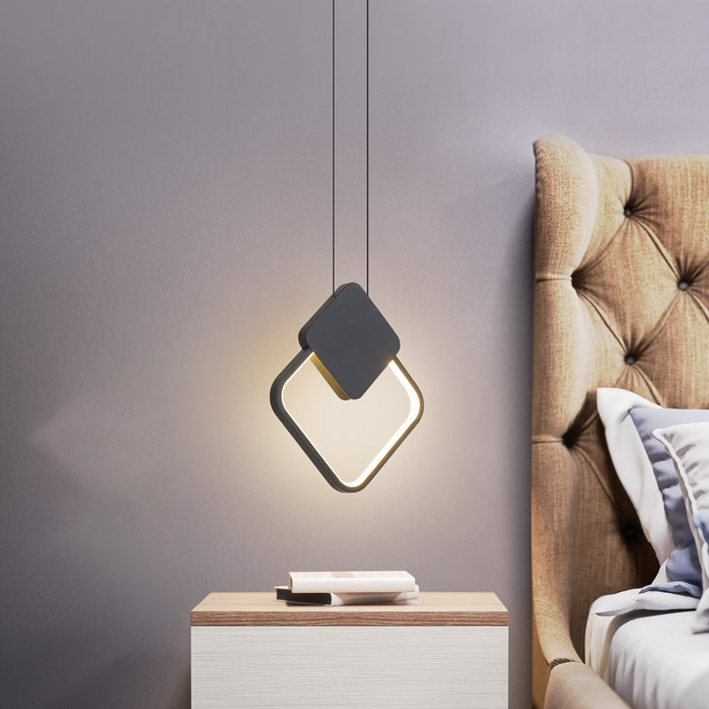 Minimalist Acrylic Pendant Light: Oval/Round/Square Shape, LED, Black/White