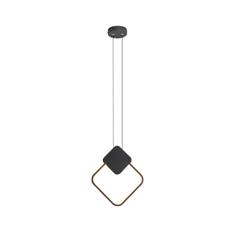 Minimalist Acrylic Pendant Light: Oval/Round/Square Shape, LED, Black/White