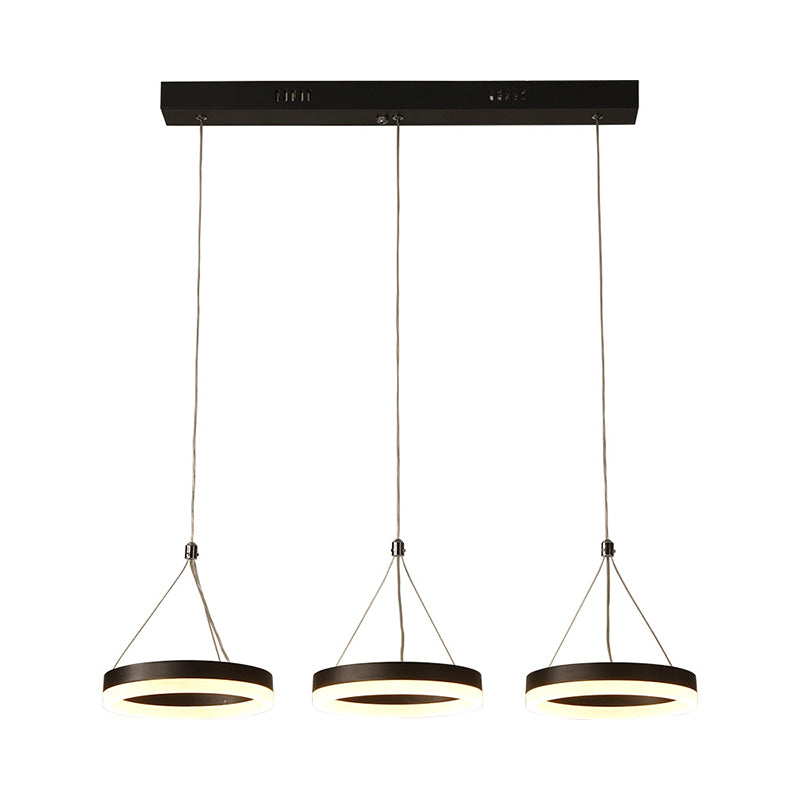 Modern LED Drop Pendant Light - Ring Shaped, Gold/Coffee, Warm/White Light