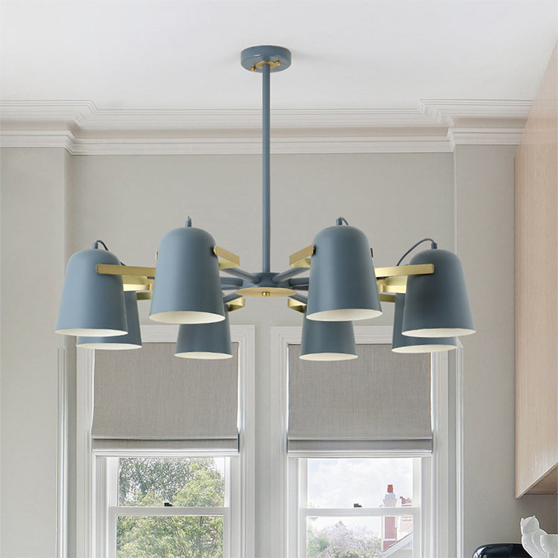Metal Bucket Chandelier With 8 Lights Perfect For Living Room Or Kids Hanging Light