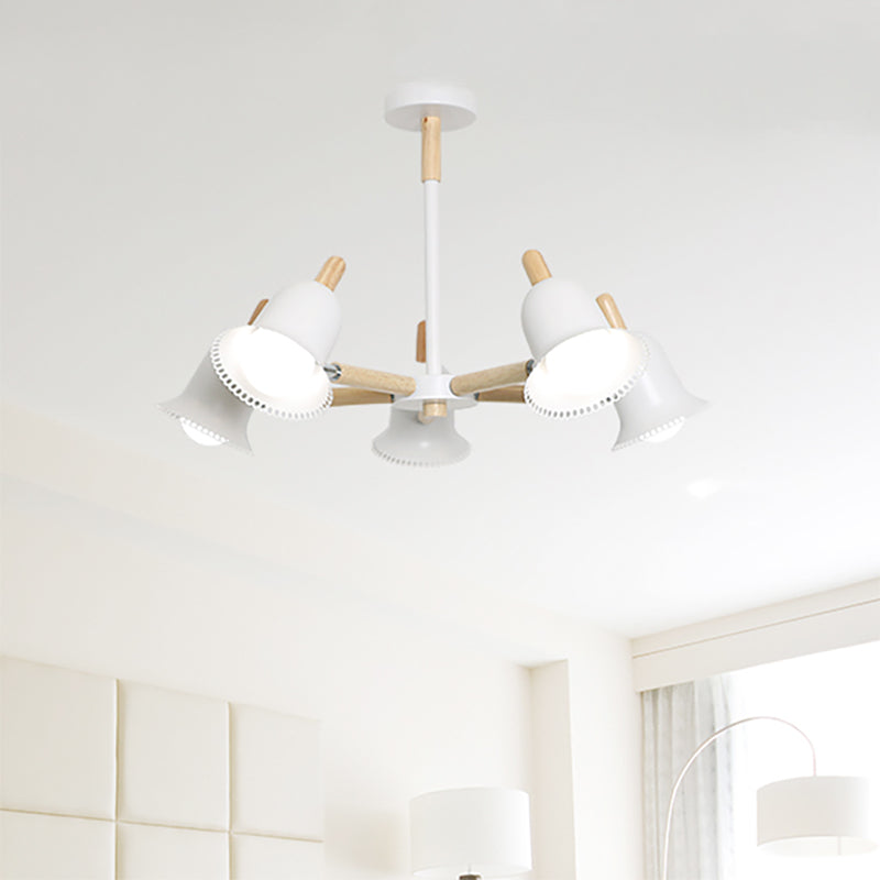 White Nordic Ceiling Pendant Wood Chandelier For Stylish Living Room Décor 5 /