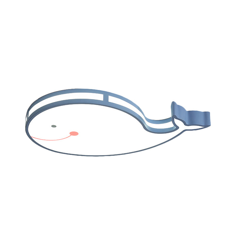 Whale Baby Cartoon LED Ceiling Light – Flush Mount Fixture for Kids’ Bedroom