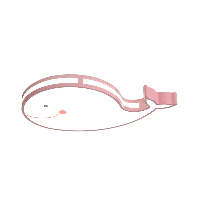 Whale Baby Cartoon LED Ceiling Light – Flush Mount Fixture for Kids’ Bedroom