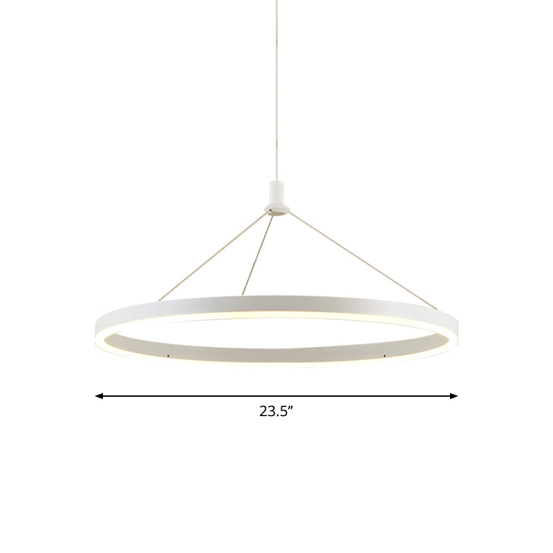 Adjustable Cord Grip Led Acrylic Pendant Chandelier- White Loop Design 12/16/47 Dia